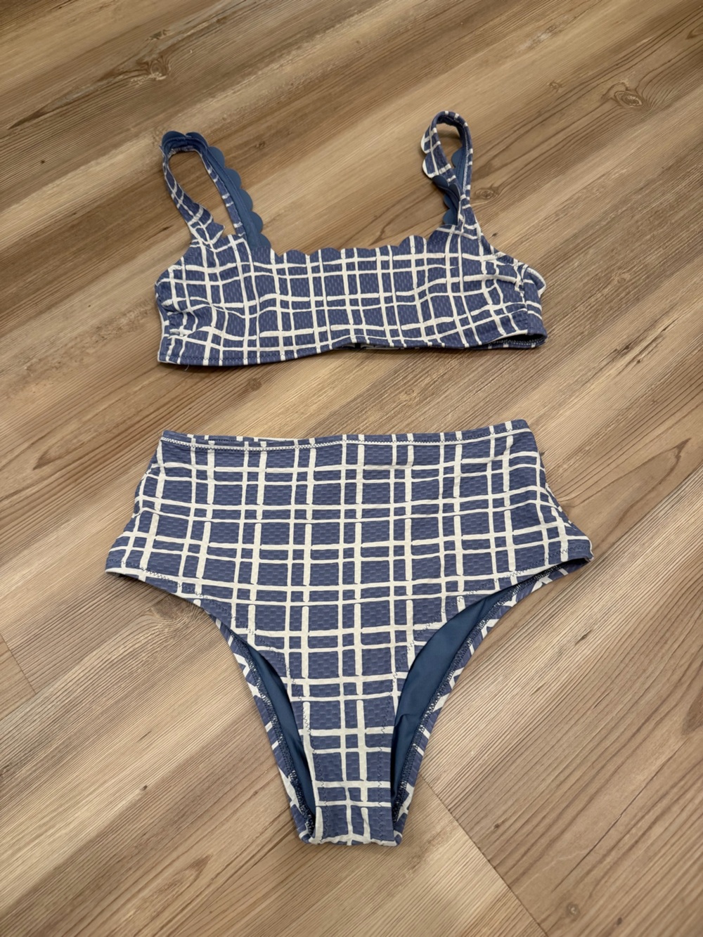 Aerie Denim and White Bikini Set-Size S/M
